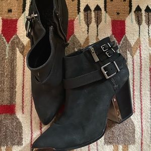 Vince Camuto black suede ankle boots